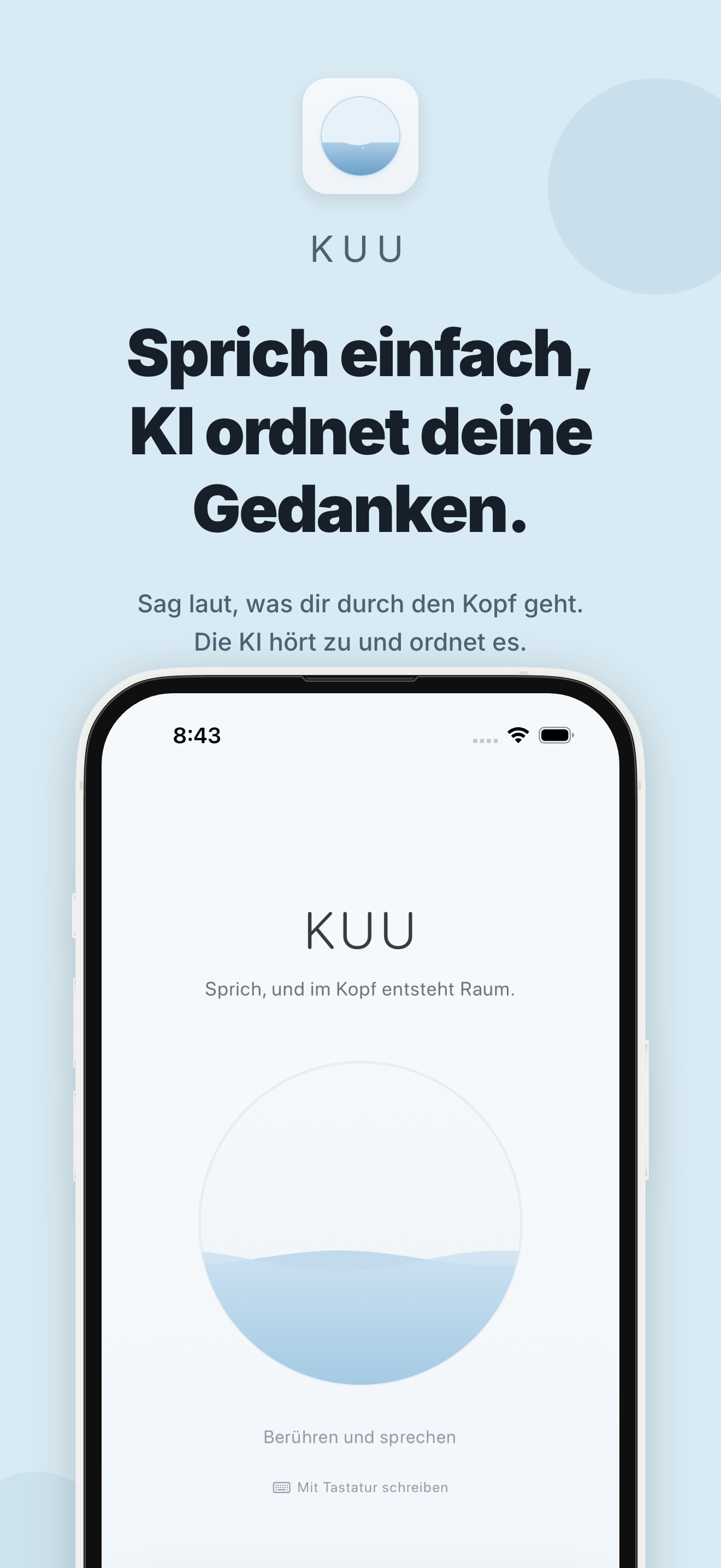 Bildschirm der KUU-App 1
