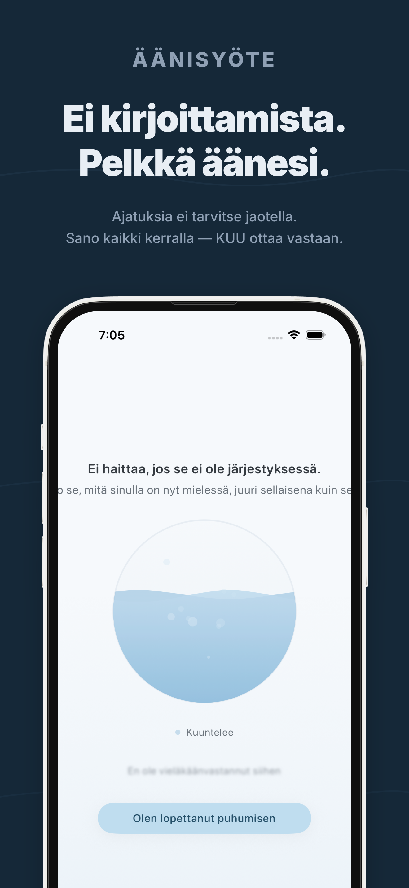KUU-sovelluksen näkymä 2