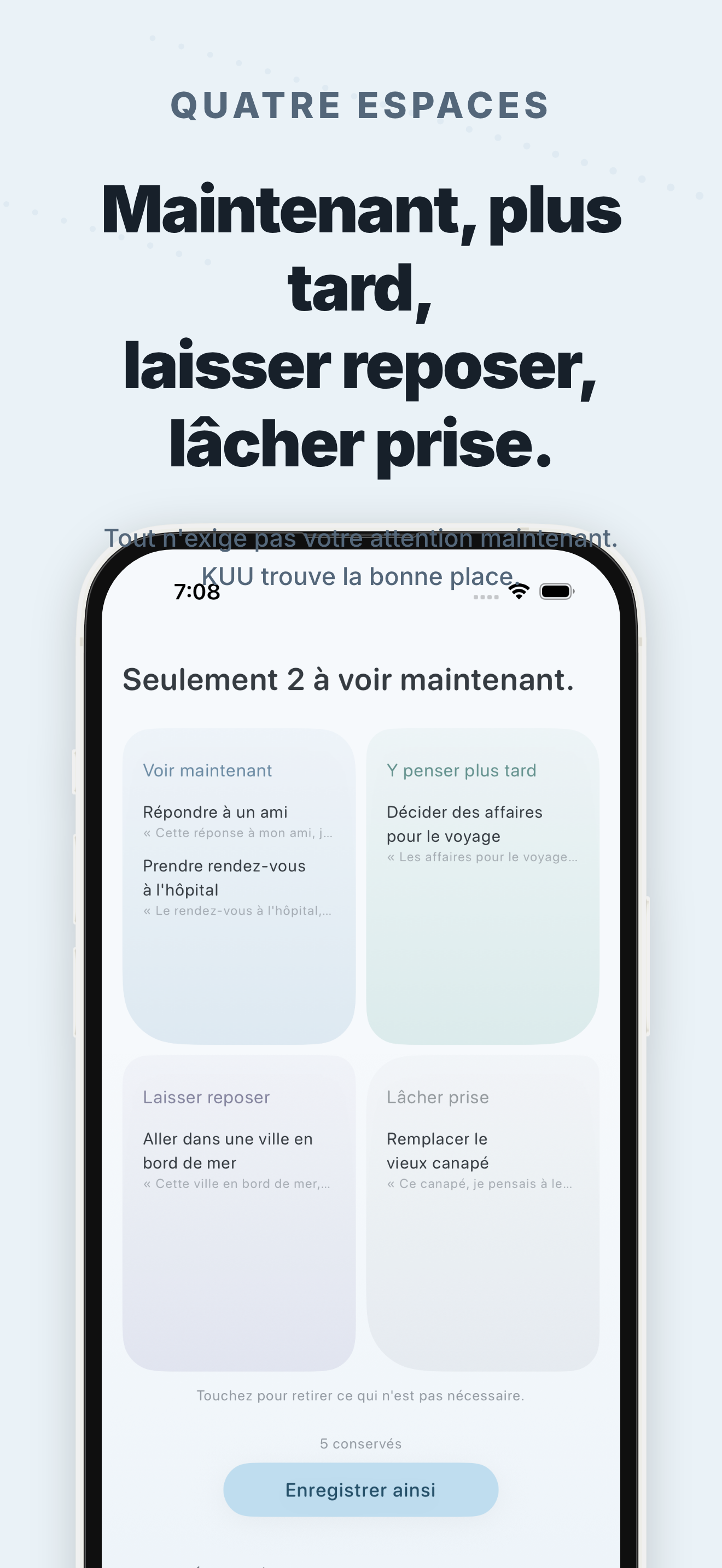 Écran de l'application KUU 4