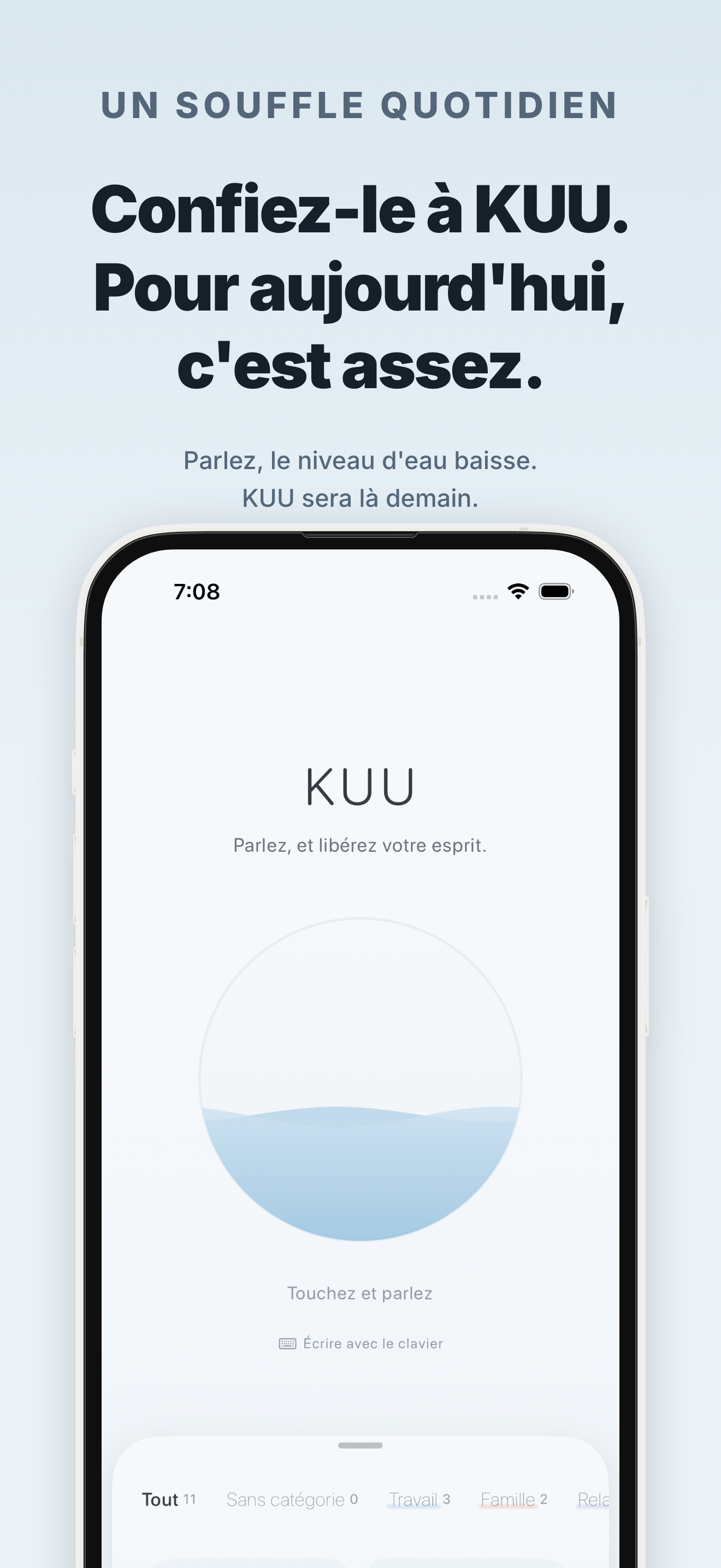 Écran de l'application KUU 8