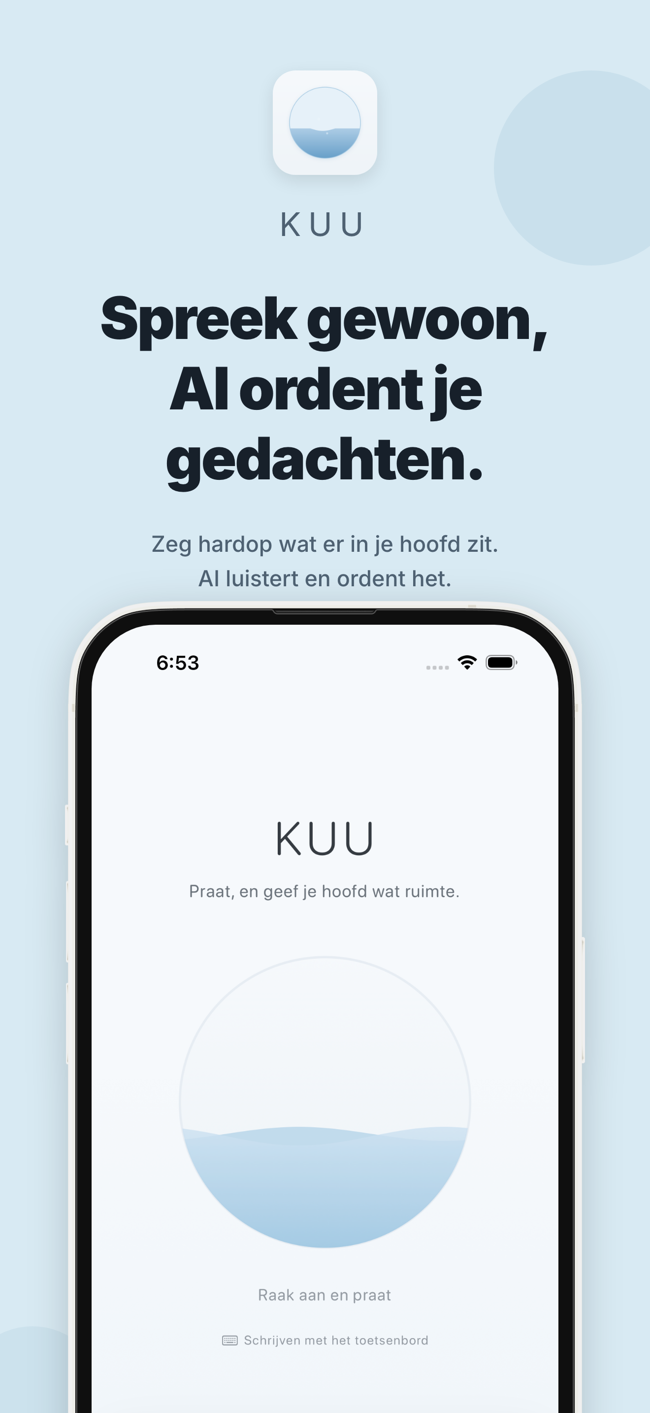 Scherm van de KUU-app 1