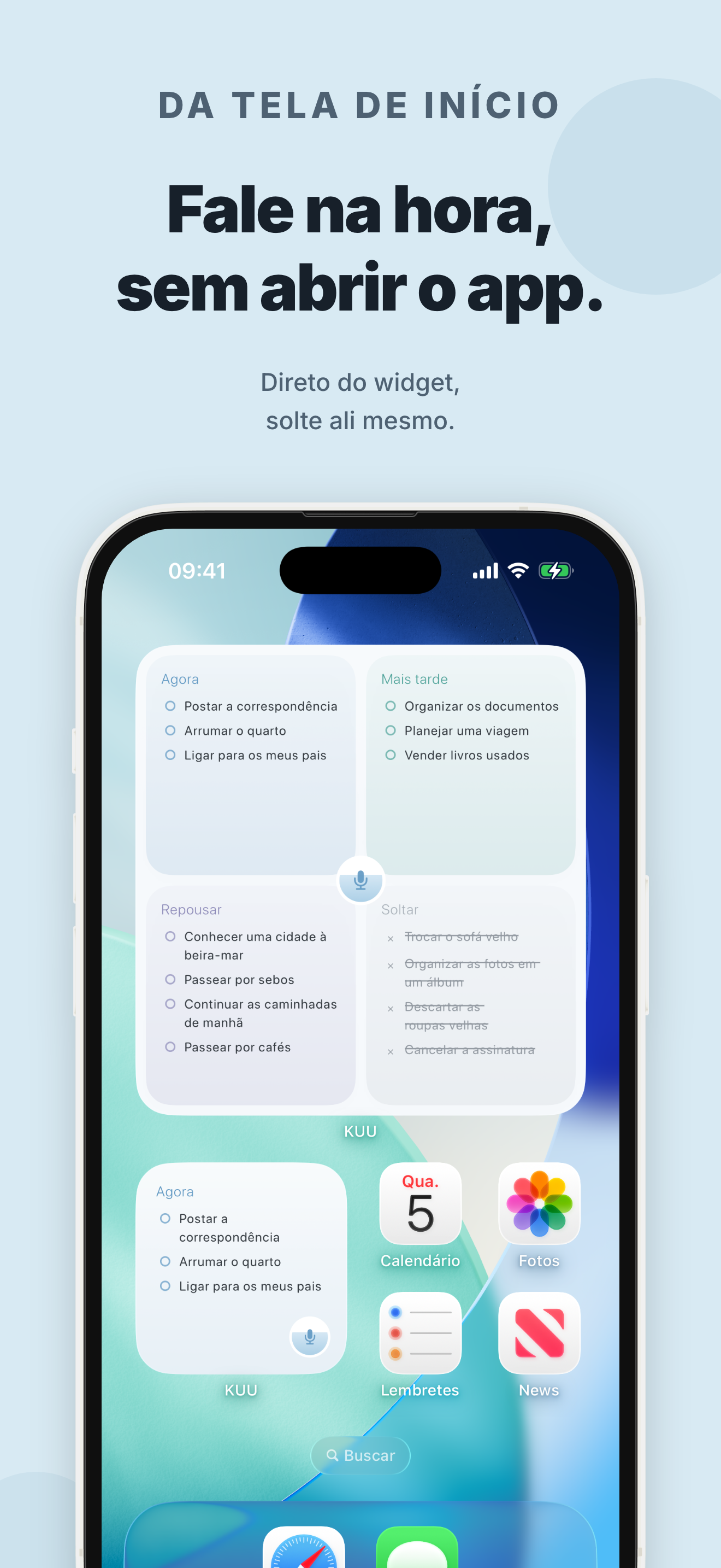 Tela do app KUU 7