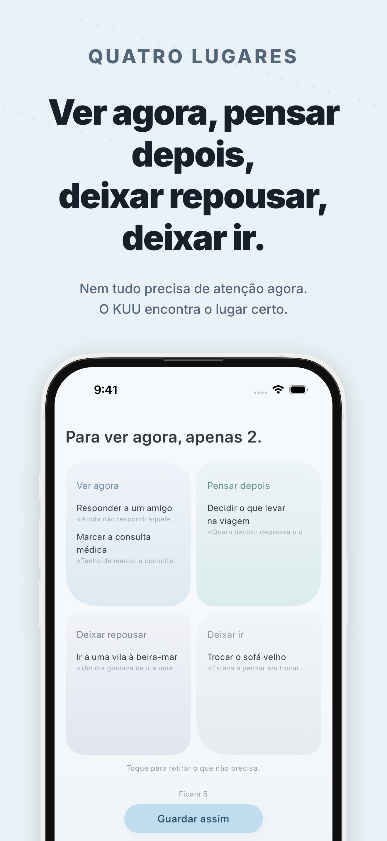 Ecrã da aplicação KUU 4